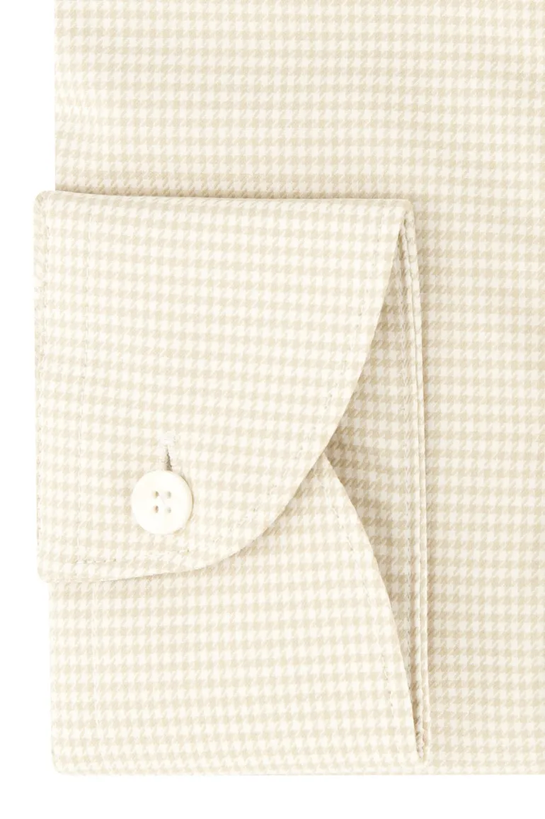 Slim fit overhemd geruit John Miller katoen beige