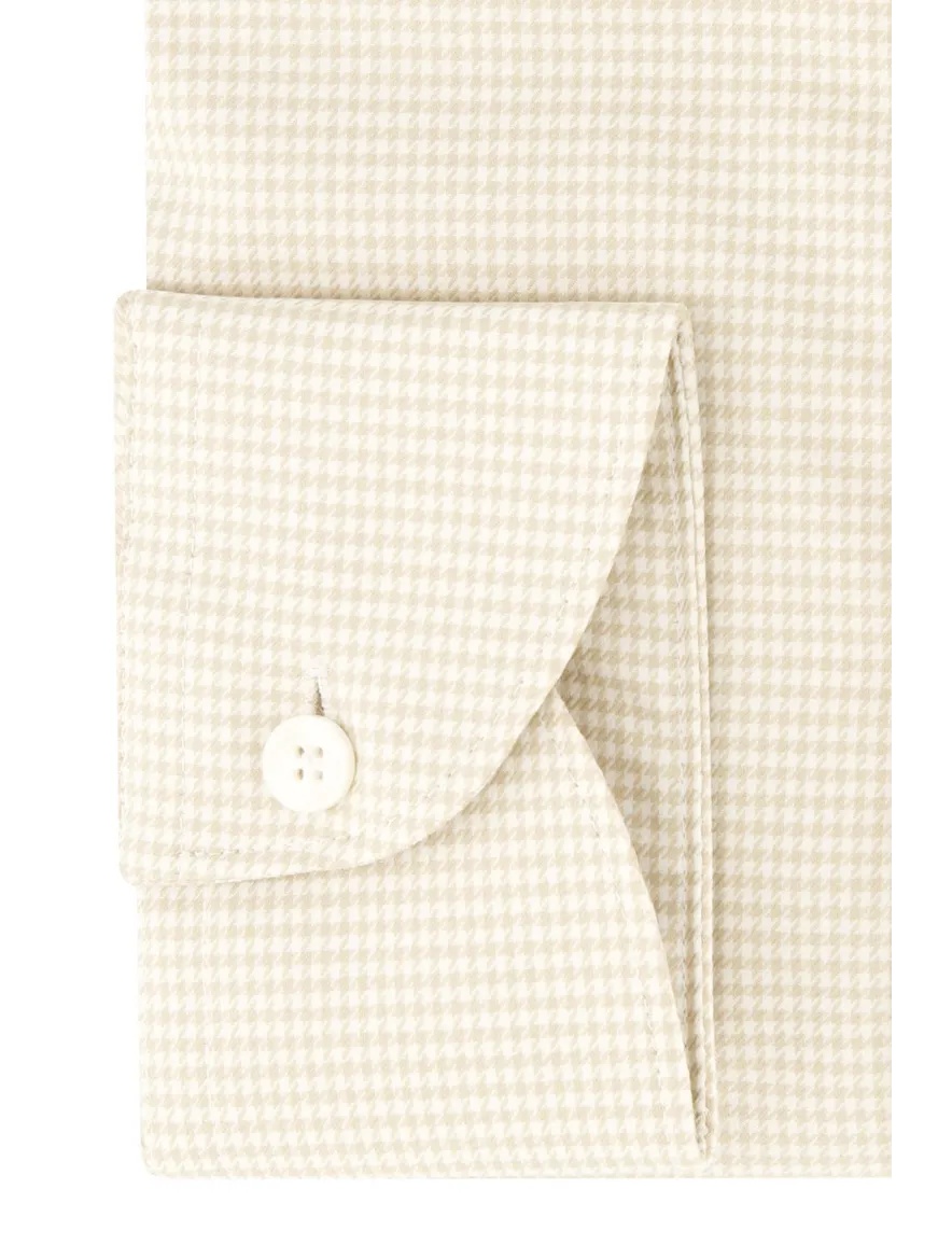 Slim fit overhemd geruit John Miller katoen creme
