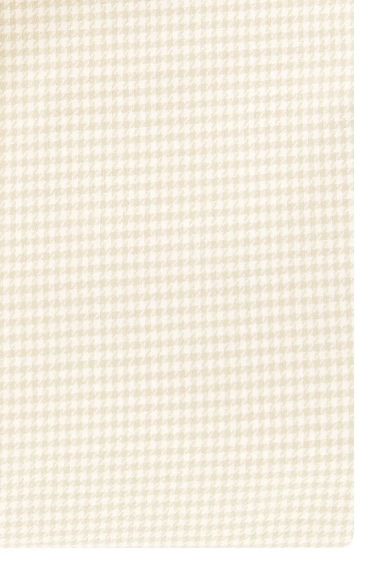 Beige geruit John Miller slim fit overhemd cutaway
