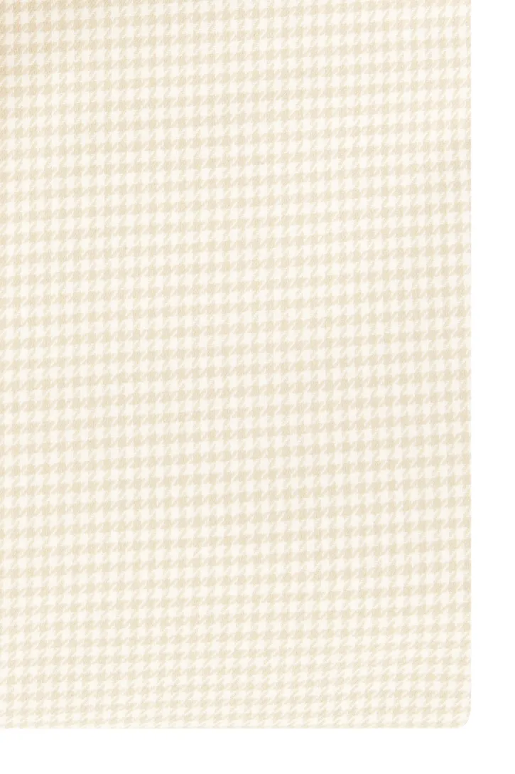 Katoenen John Miller slim fit overhemd creme geruit