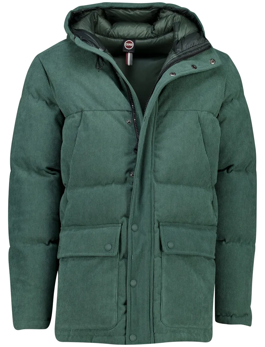 Colmar jas effen groen ribstof slim fit