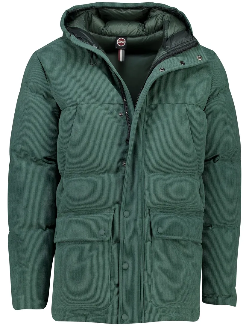 Colmar winterjas groen effen ribstof slim fit