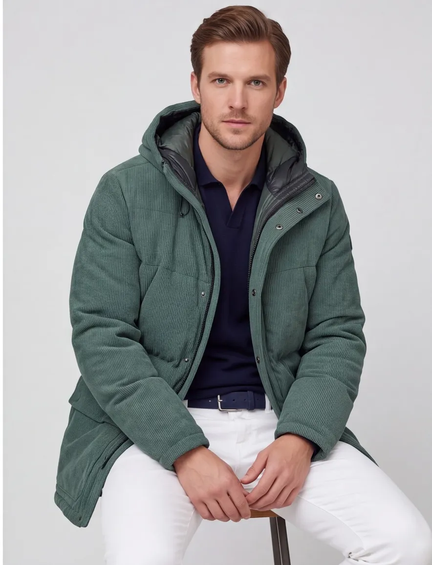 Colmar jas groen ribstof