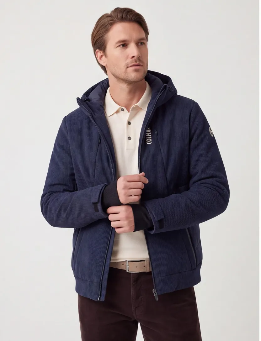 Normale fit Colmar skijack donkerblauw effen