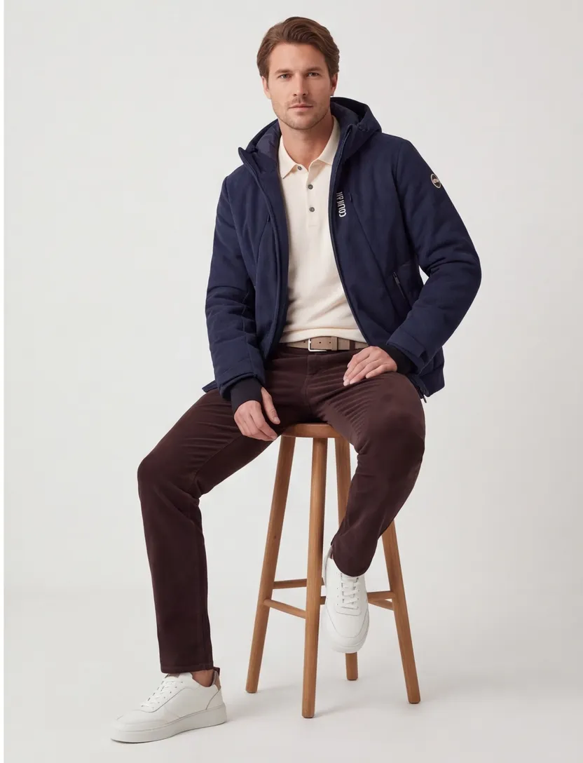 Normale fit Colmar skijack donkerblauw effen