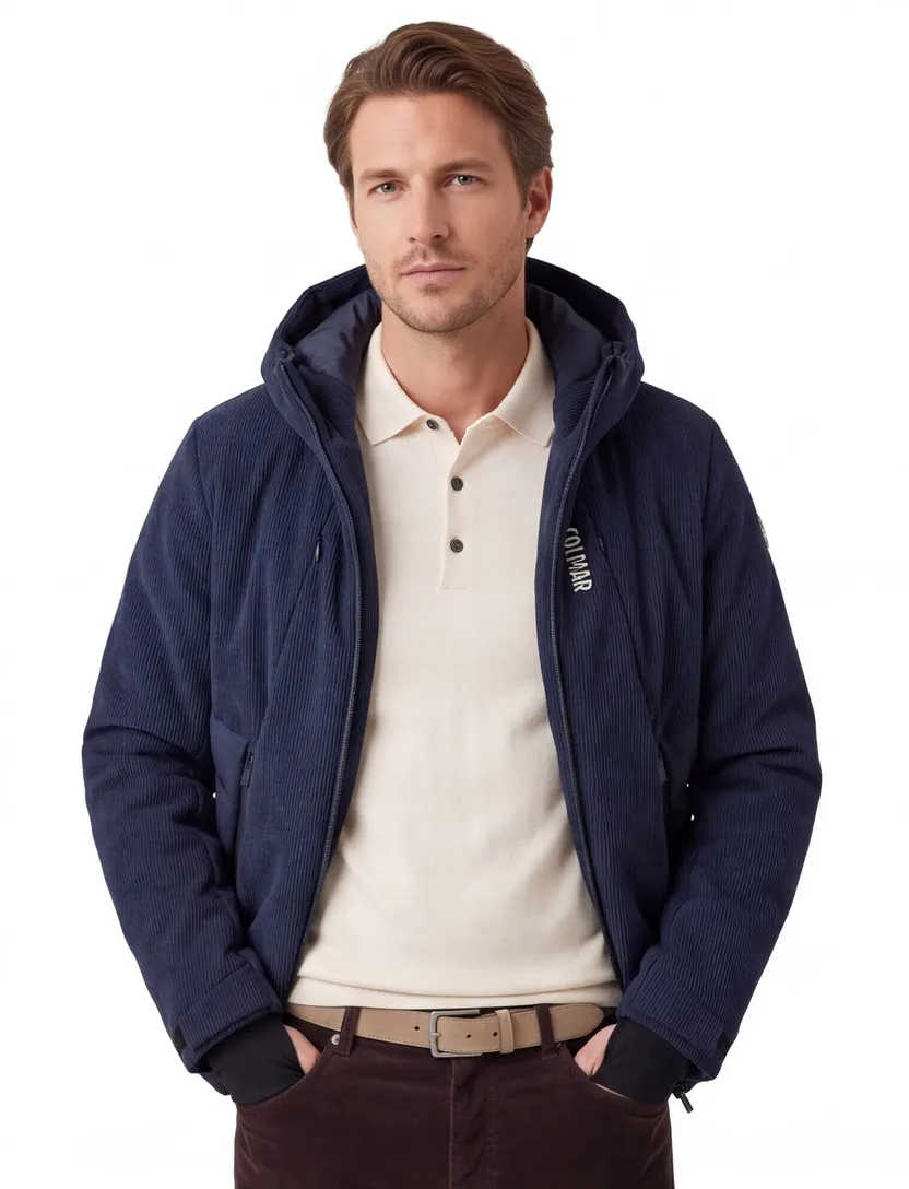 Normale fit Colmar skijack donkerblauw effen