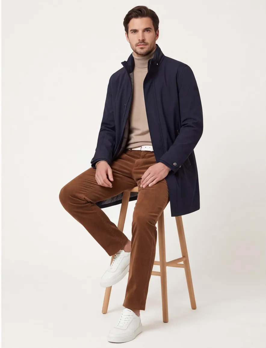 Corneliani winterjas donkerblauw normale fit