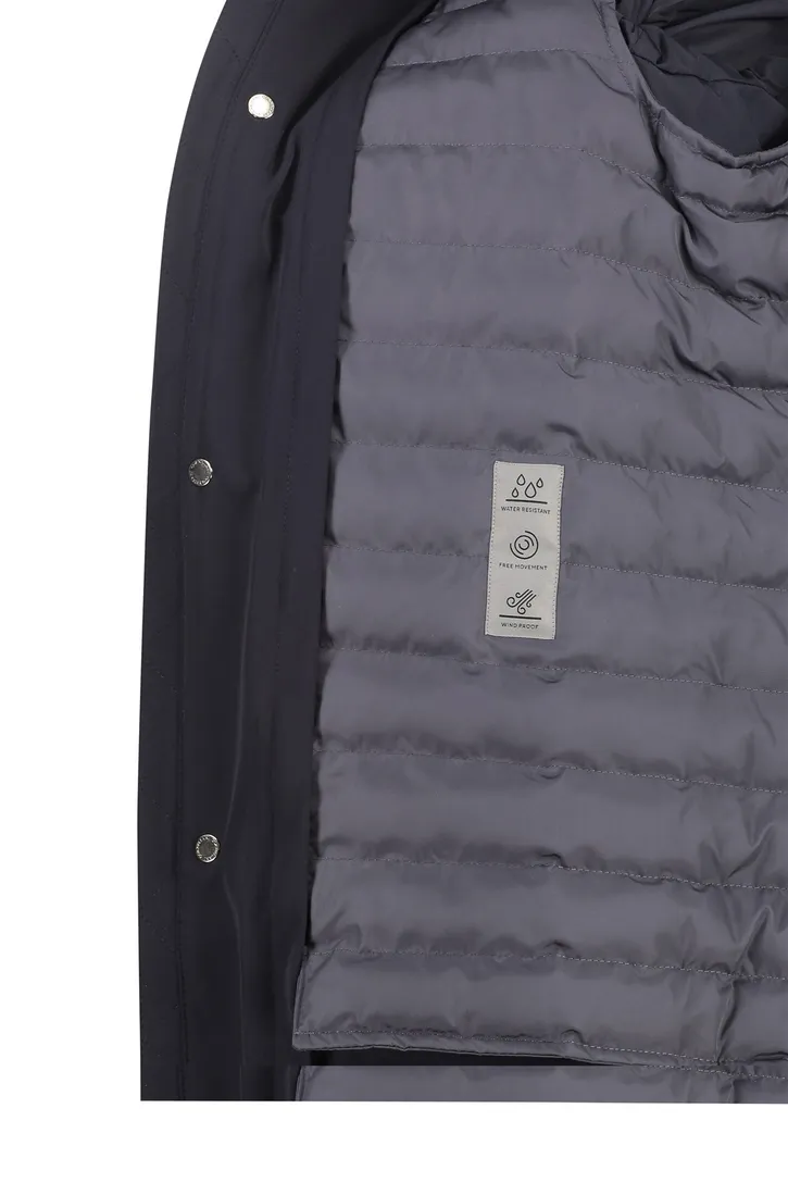 nylon Corneliani jas effen donkerblauw met capuchon