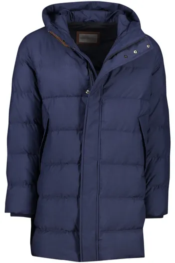 Corneliani Corneliani winterjas donkerblauw waterdicht capuchon