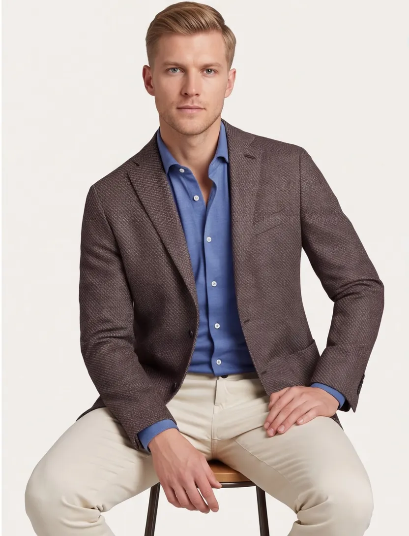 Corneliani colbert bruin geruit virginwol normale fit