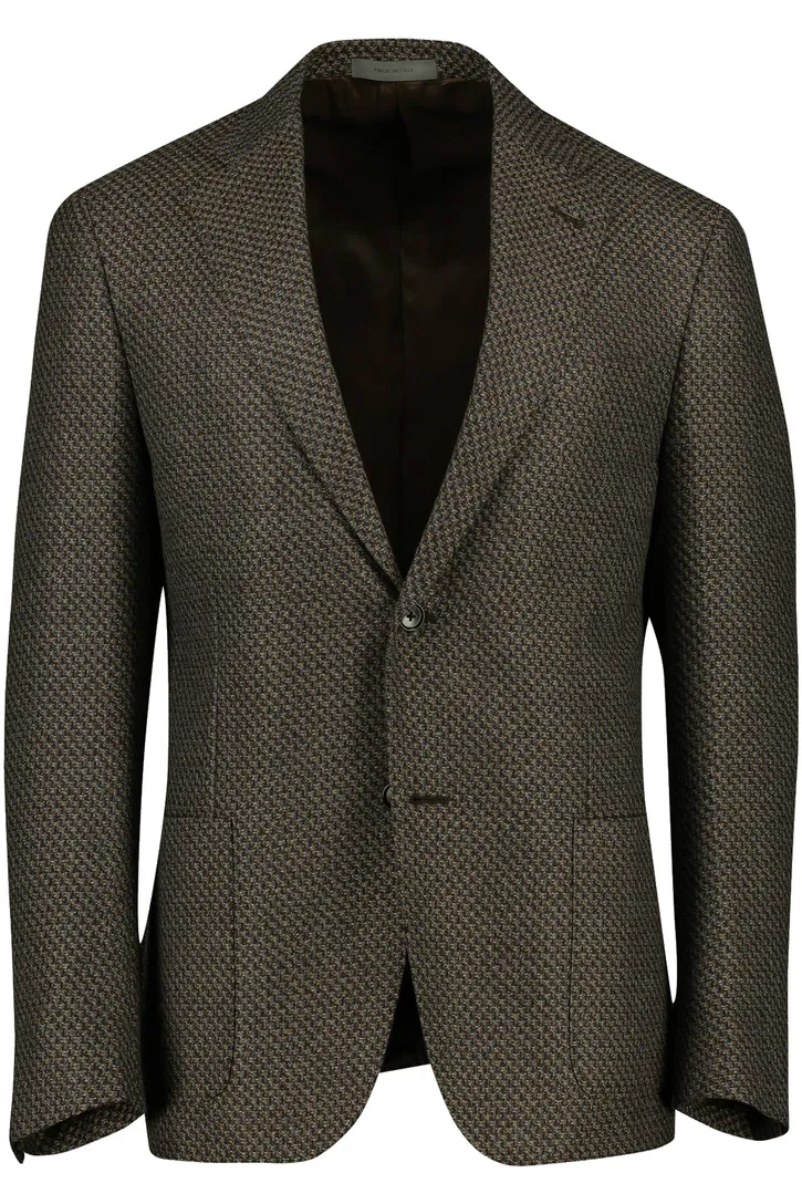 Corneliani colbert bruin geruit virginwol normale fit