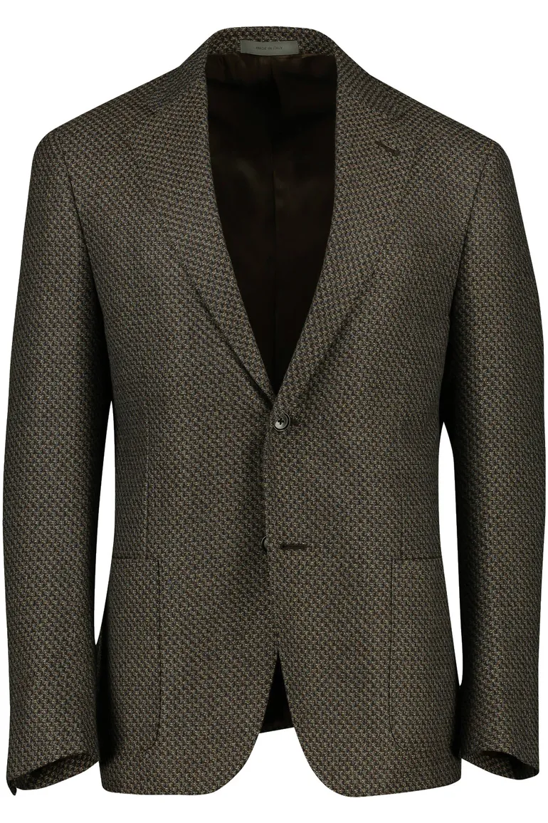 Corneliani colbert bruin geruit virginwol