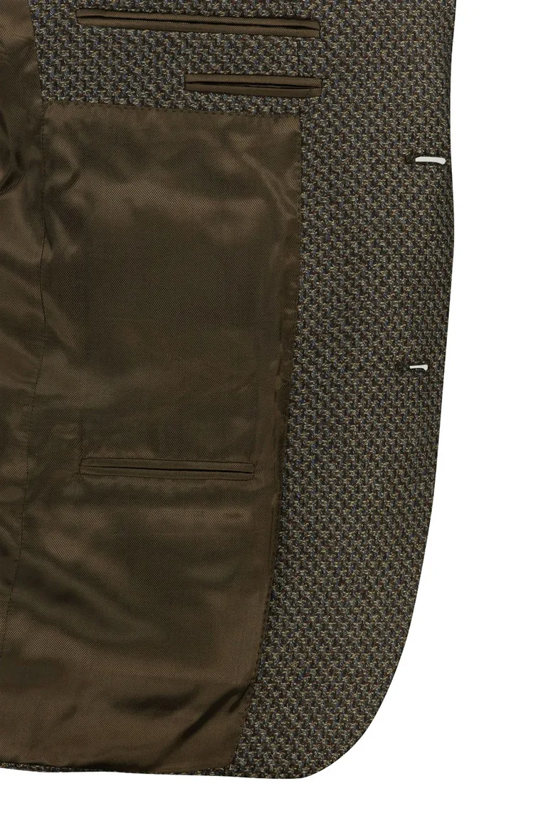 Corneliani colbert bruin geruit virginwol