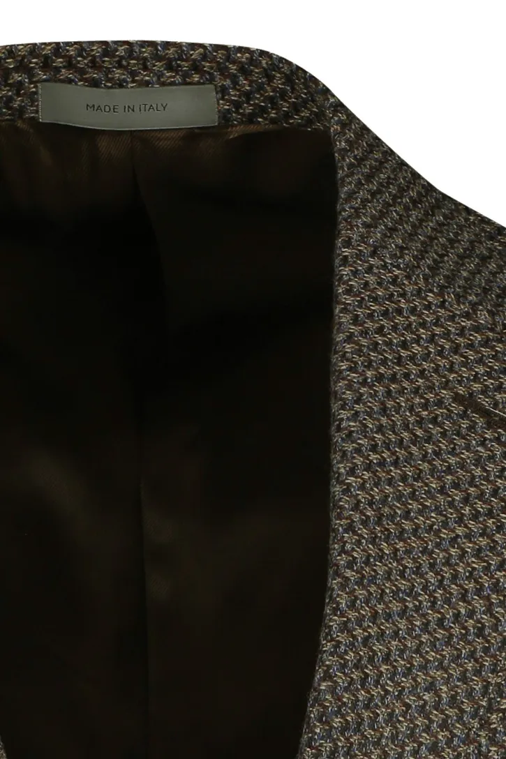 Corneliani colbert bruin geruit virginwol normale fit