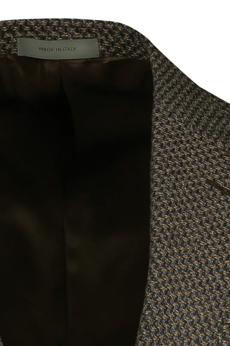 Corneliani colbert bruin geruit virginwol