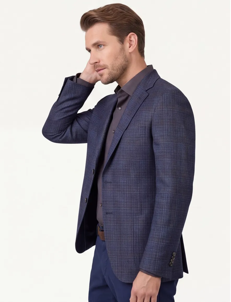 Corneliani colbert donkerblauw geruit