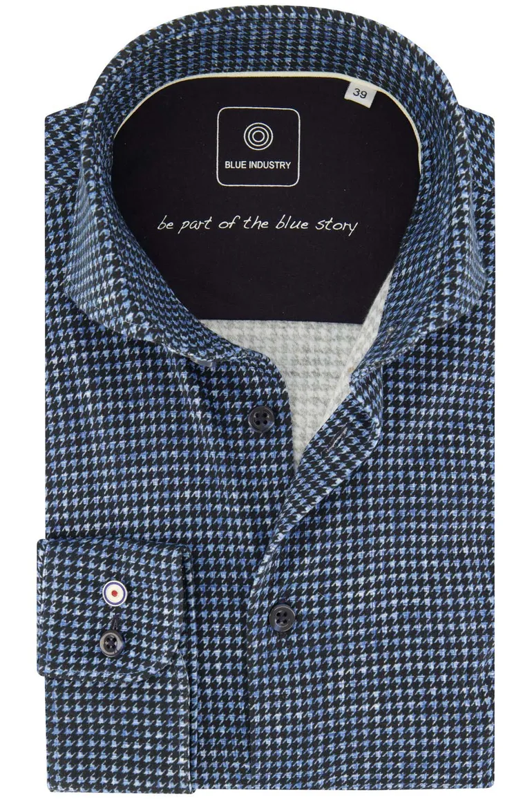 Blue Industry overhemd blauw cut away Slim Fit
