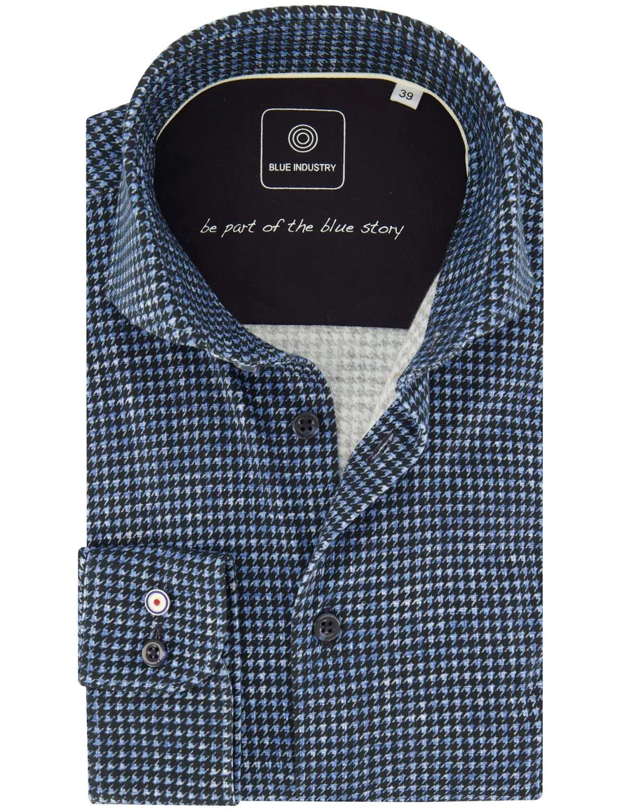 Blue Industry overhemd blauw cut away Slim Fit