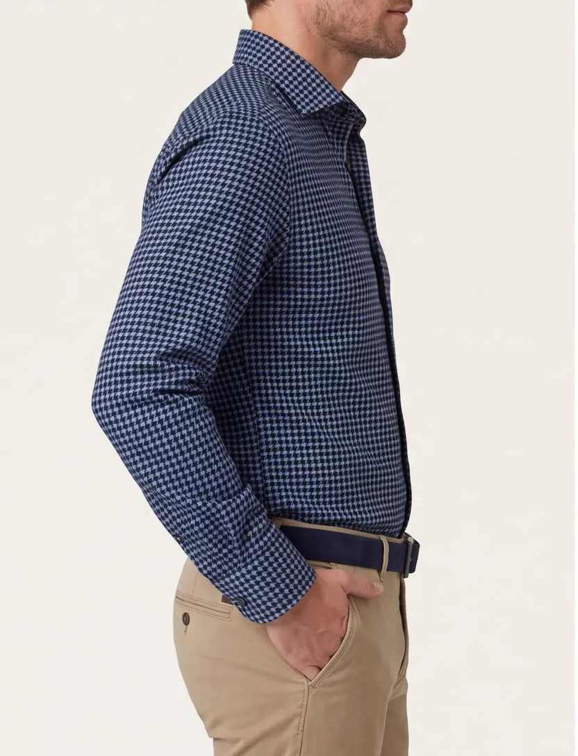 Blue Industry overhemd Slim Fit blauw geprint