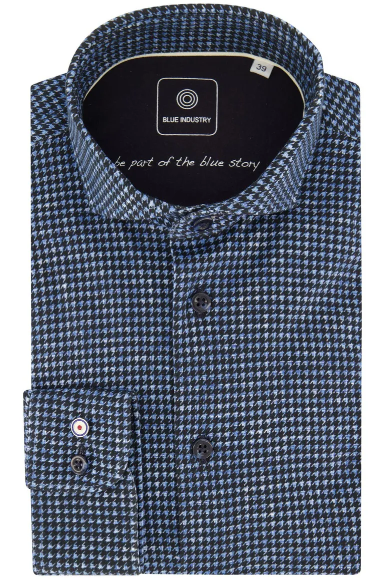Blue Industry overhemd blauw cut away Slim Fit