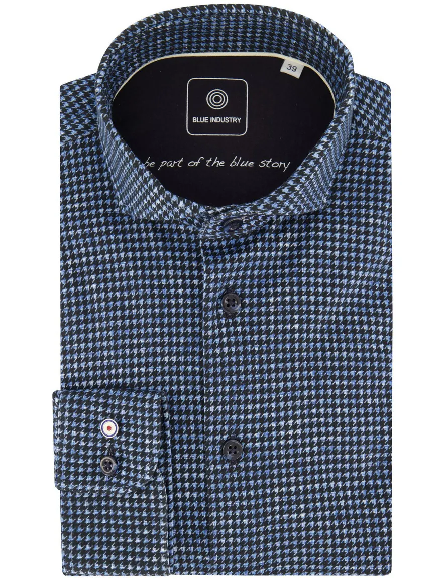 Blue Industry overhemd blauw cut away Slim Fit