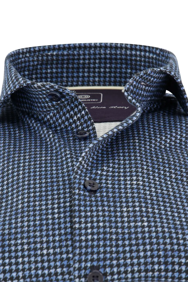 Blue Industry overhemd blauw cut away Slim Fit