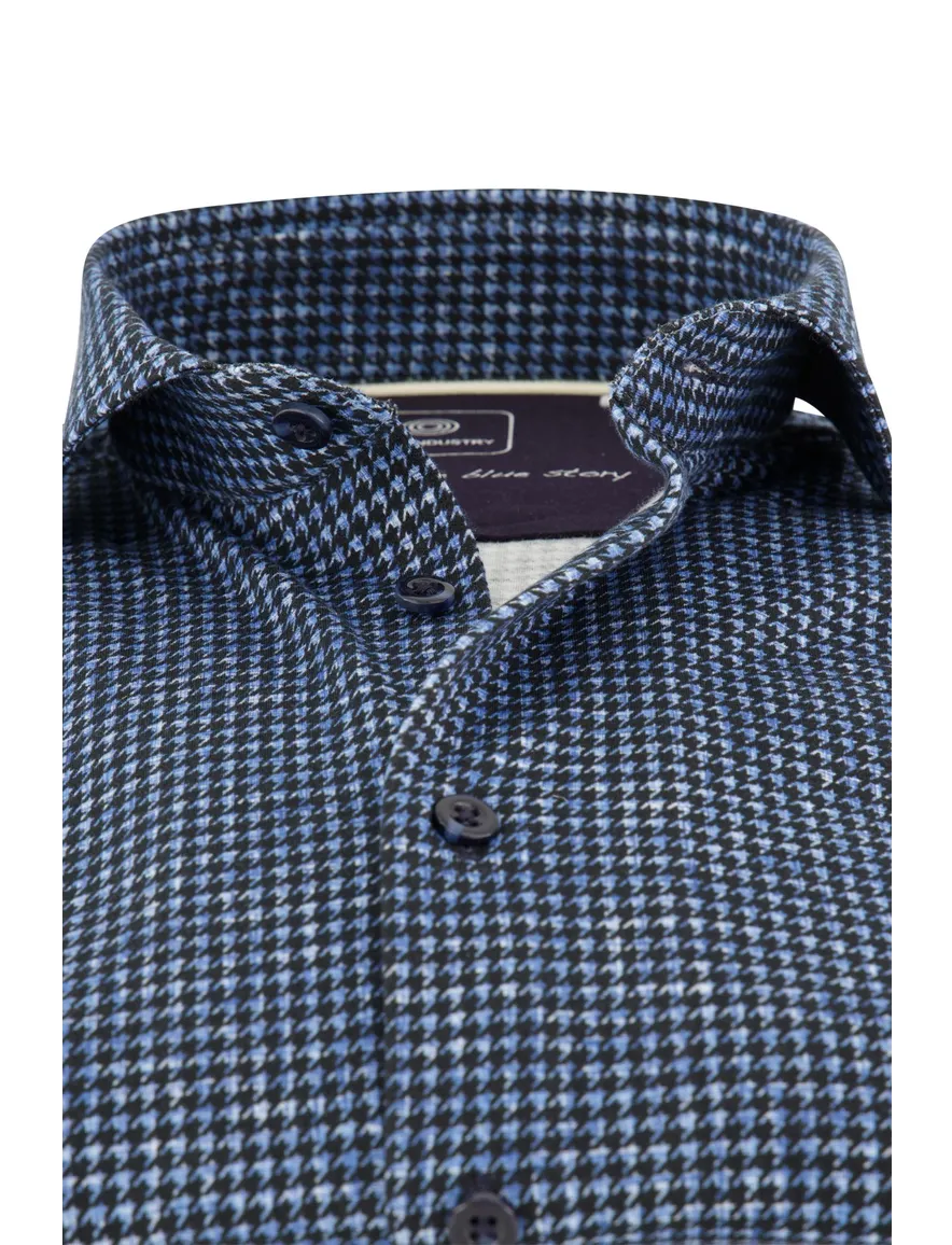 Blue Industry overhemd blauw cut away Slim Fit