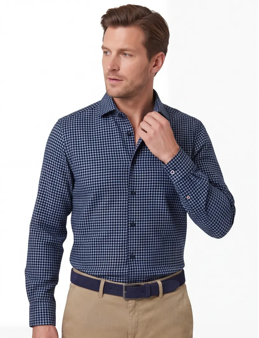 Blue Industry overhemd Slim Fit blauw geprint
