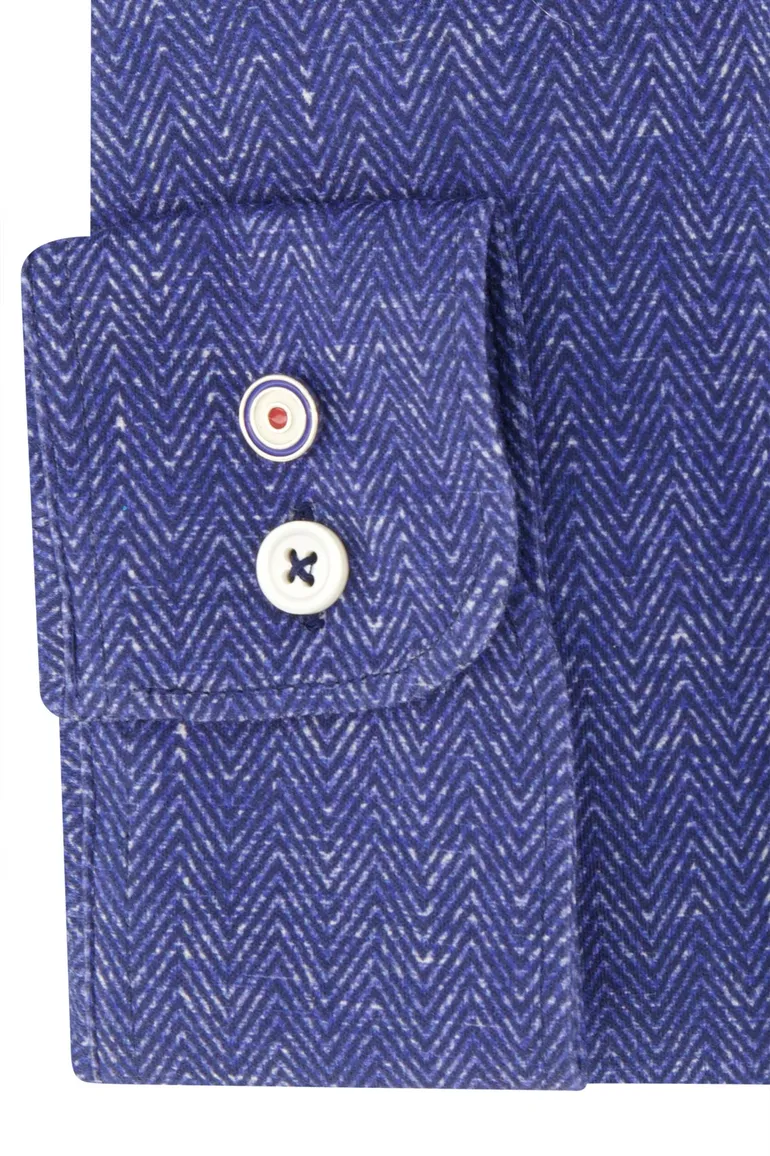 Blue industry casual overhemd blauw