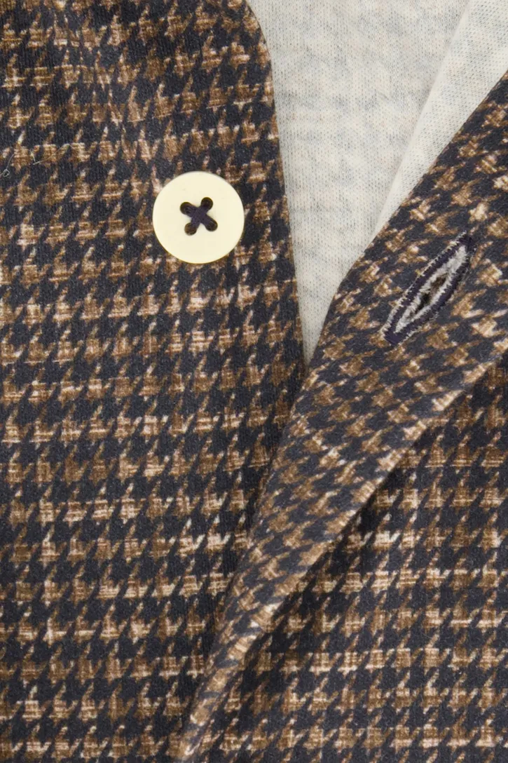 Slim Fit Blue Industry overhemd bruin geprint