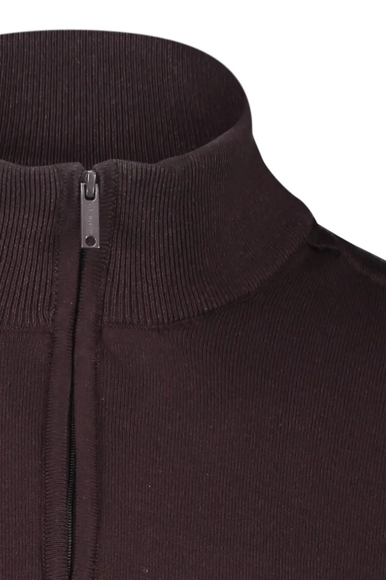 Blue Industry trui bruin half zip