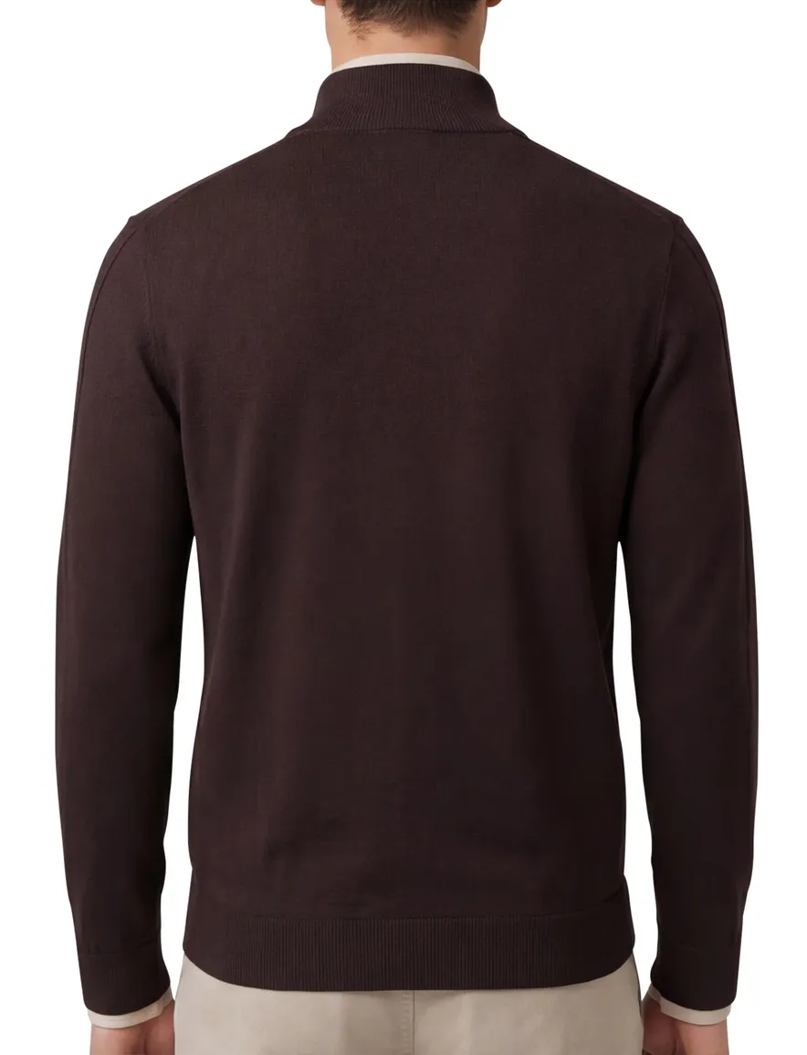 Blue Industry trui bruin half zip