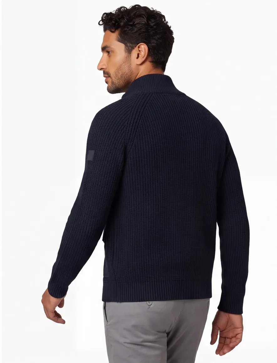 Blue industry vest effen donkerblauw katoen