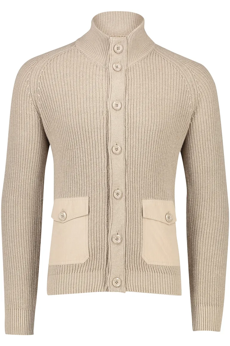 Blue Industry vest met knopen beige