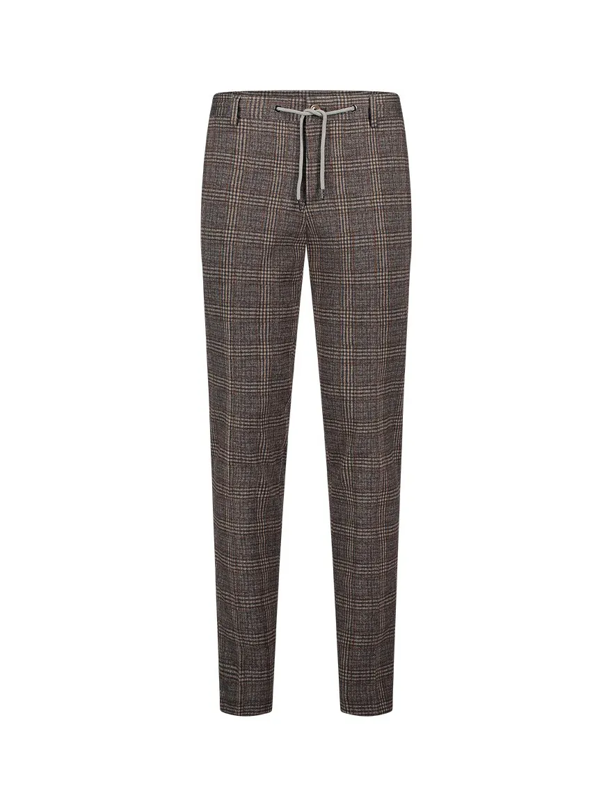 Blue industry pantalon mix en match bruin geruit