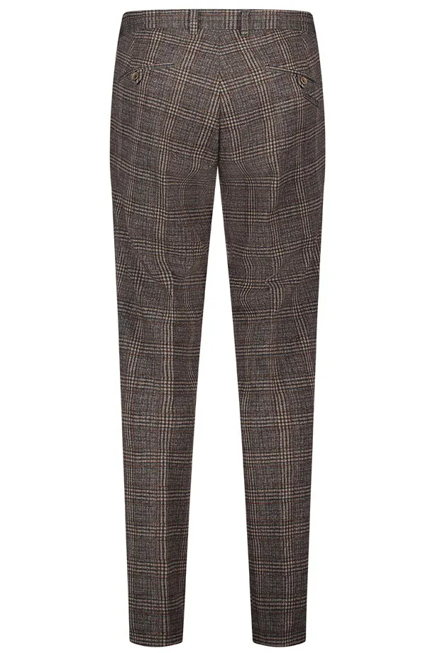 Blue industry pantalon mix en match bruin geruit