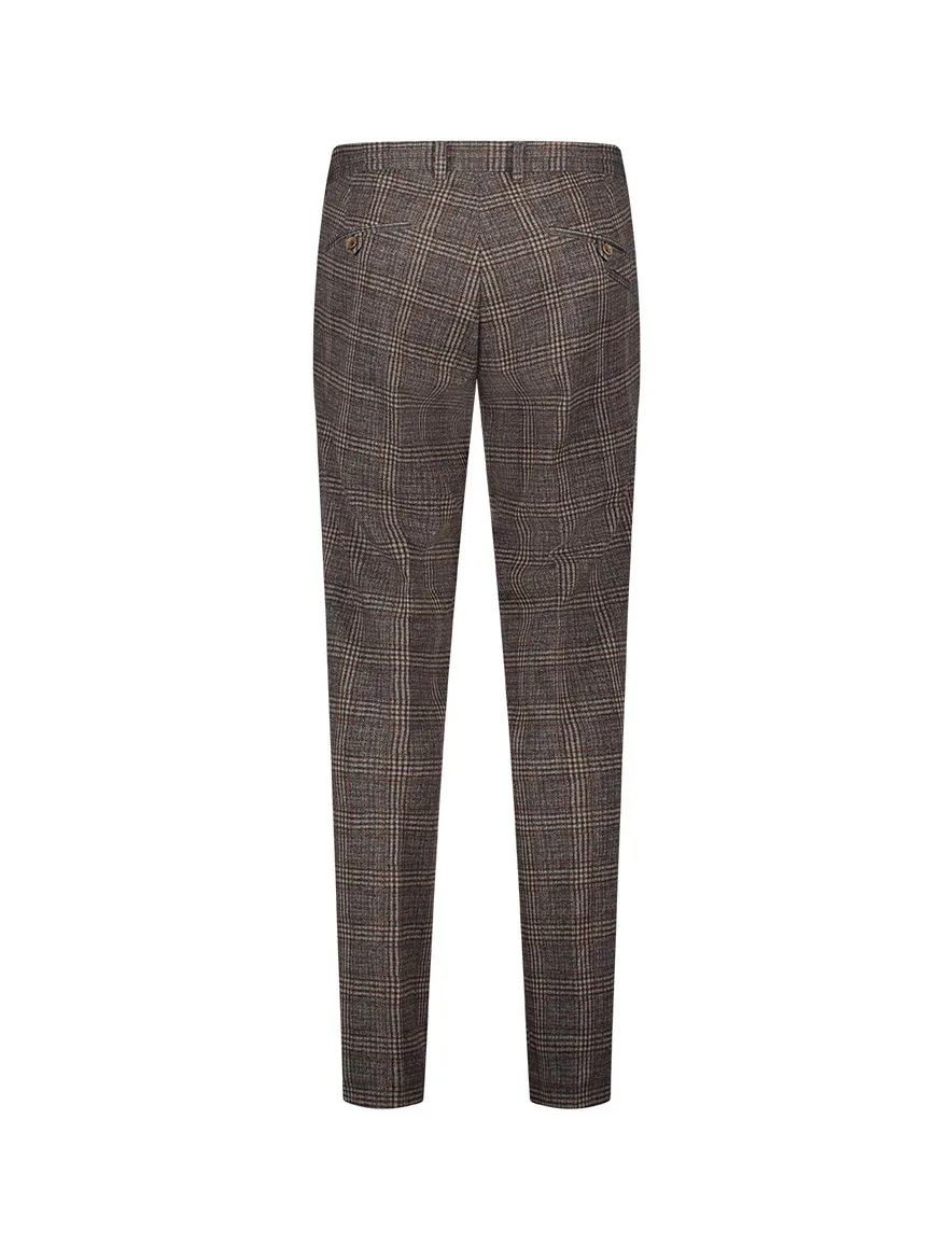 Blue industry pantalon mix en match bruin geruit