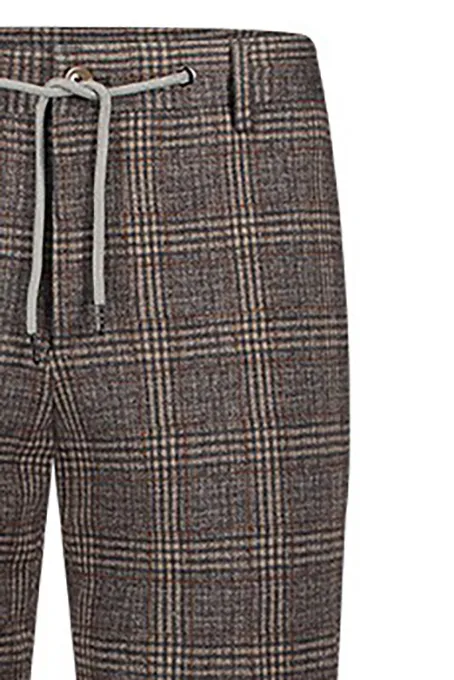 Blue industry pantalon mix en match bruin geruit