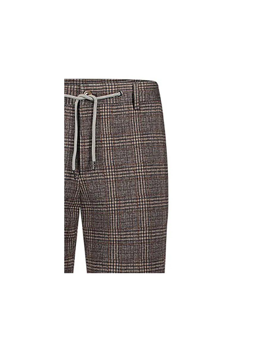 Blue industry pantalon mix en match bruin geruit