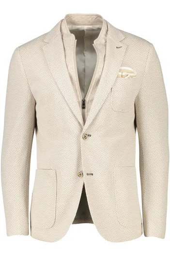 Blue Industry Blue industry colbert beige geprint slim fit