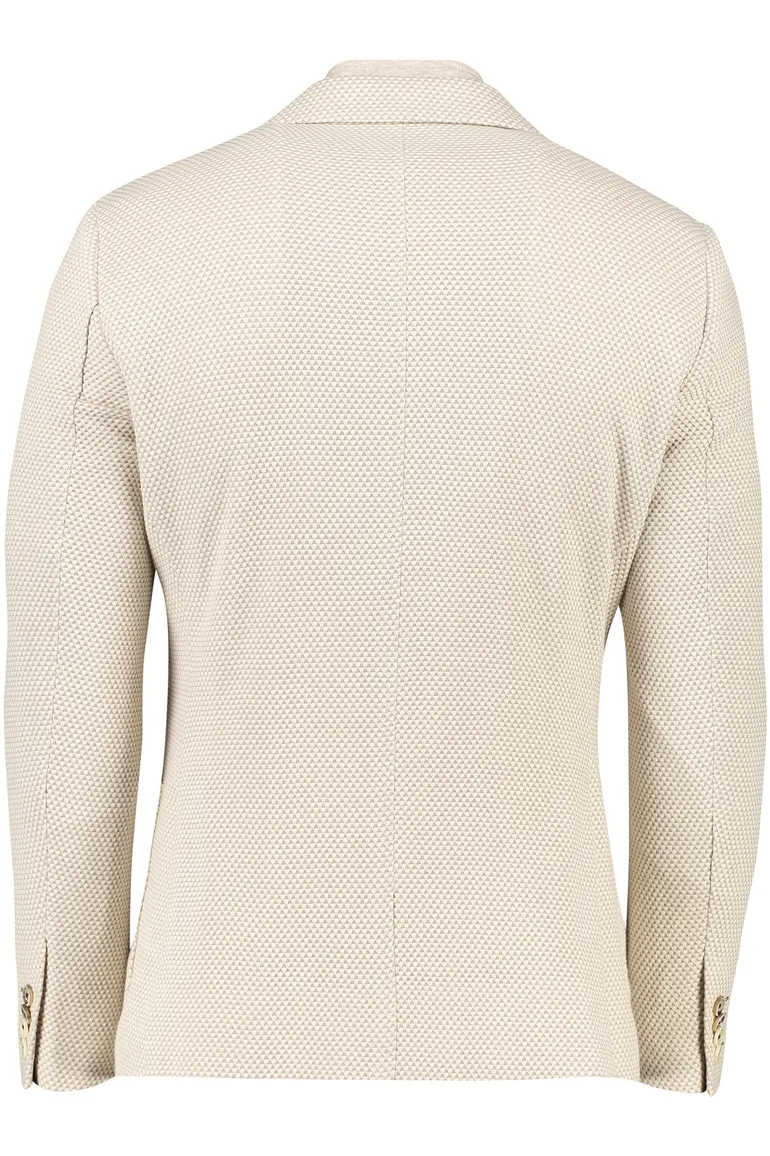 colbert Blue Industry katoen, polyester slim fit beige geprint