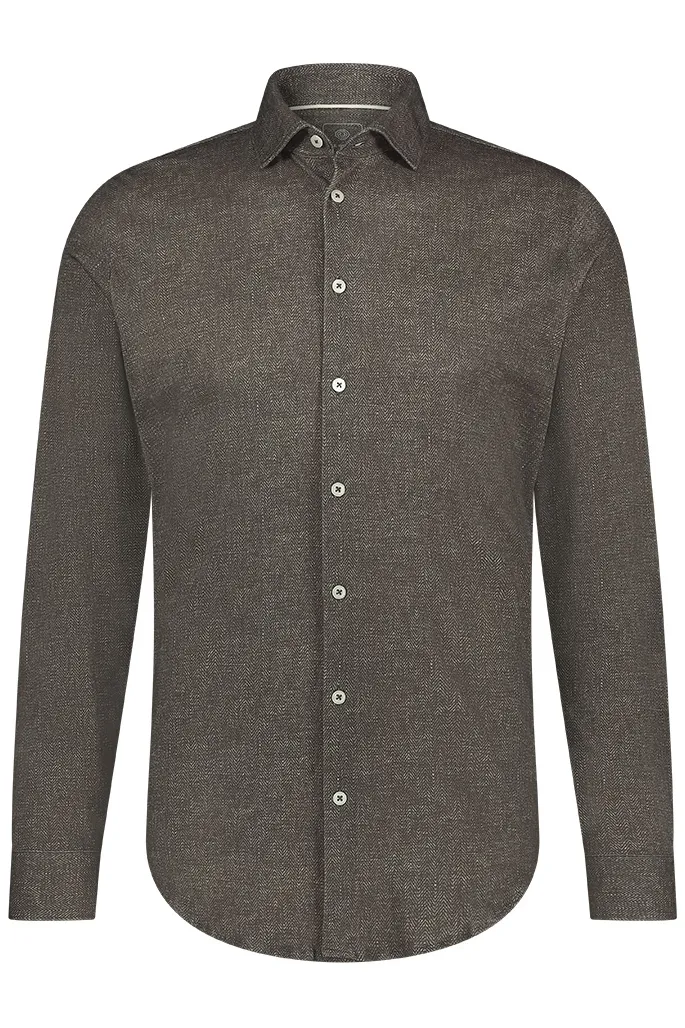 casual knitted overhemd Blue Industry bruin
