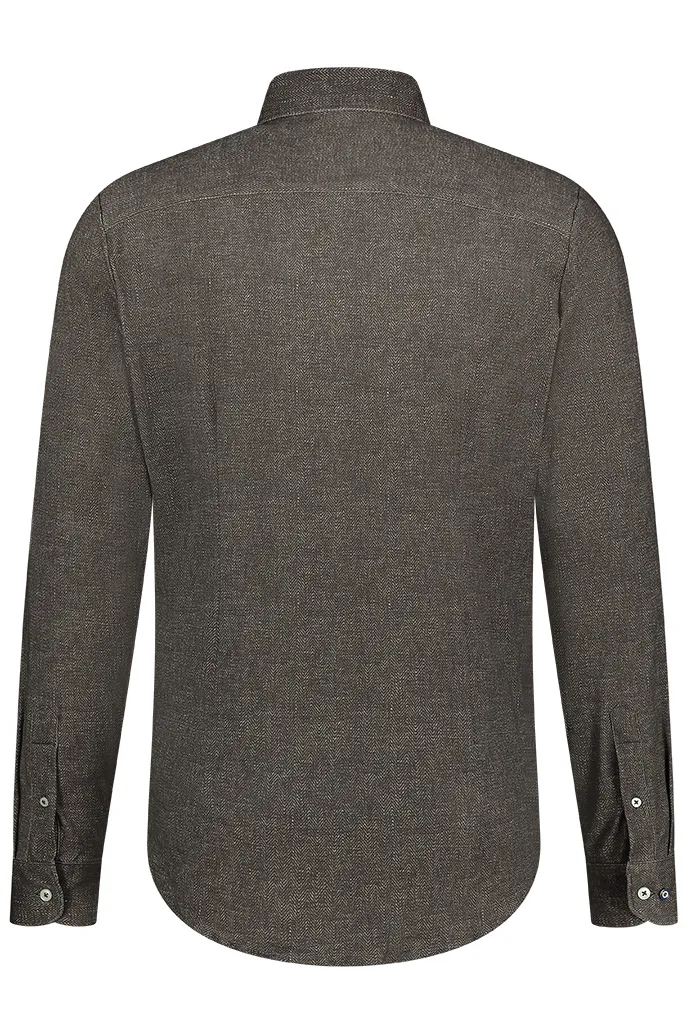 casual knitted overhemd Blue Industry bruin