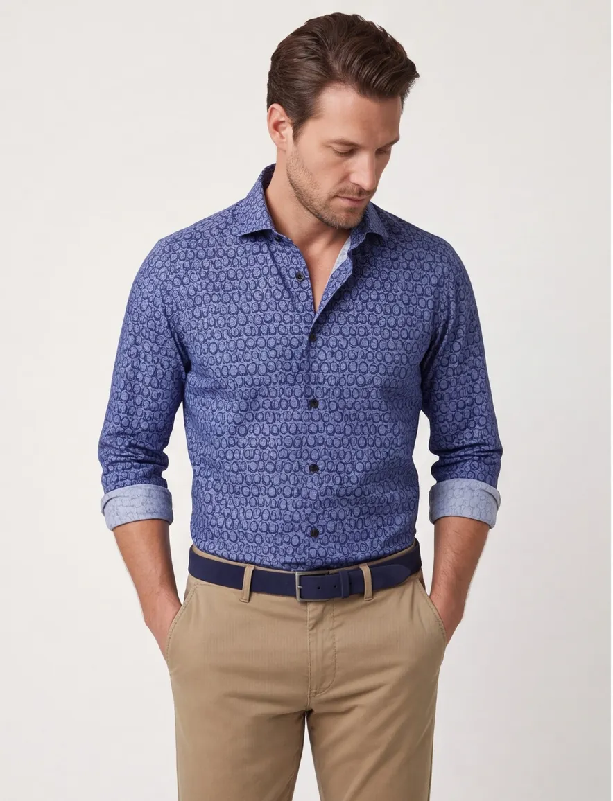 casual overhemd blauw Blue industry