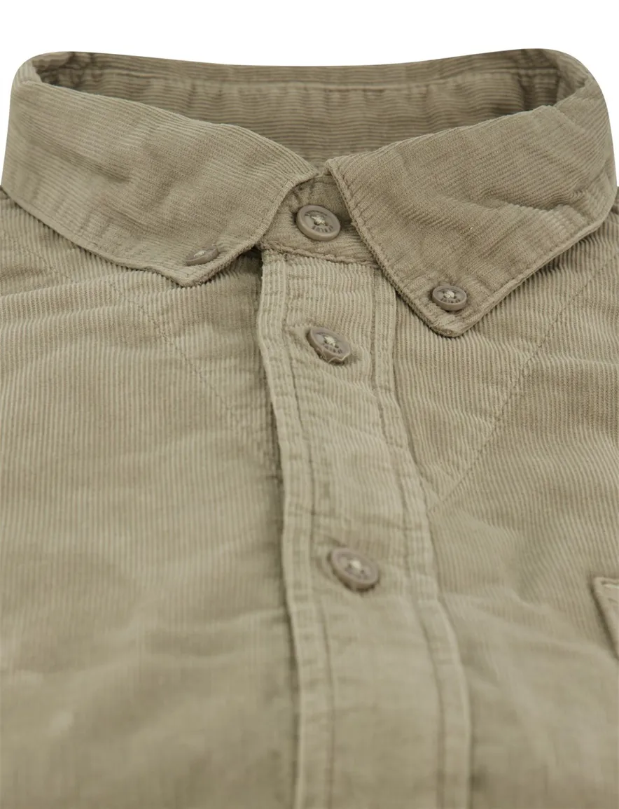 Butcher of Blue overhemd groen corduroy