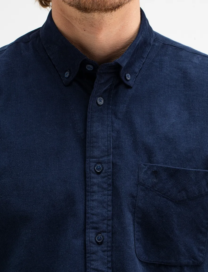 Butcher of Blue overhemd donkerblauw corduroy