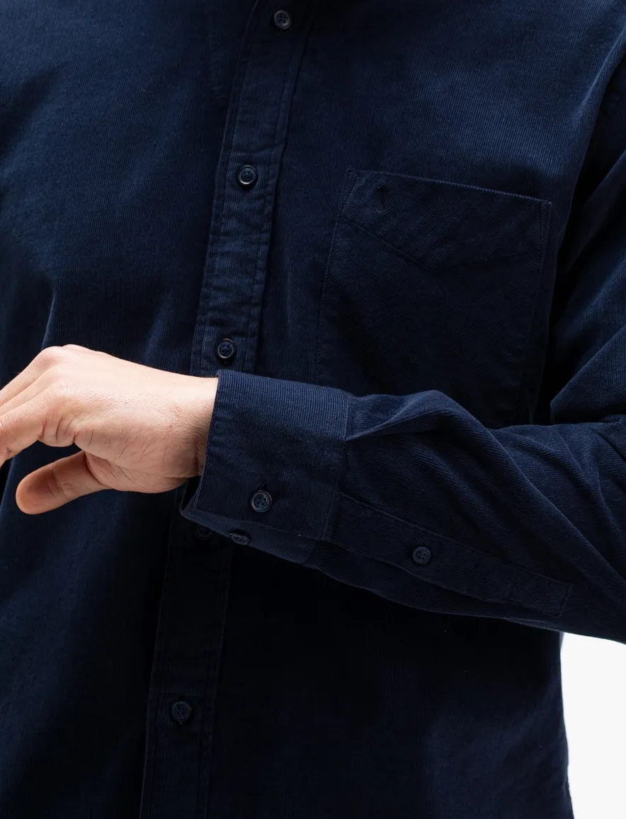 Butcher of Blue overhemd donkerblauw corduroy