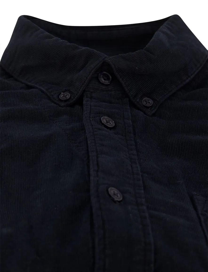 Butcher of Blue overhemd donkerblauw corduroy