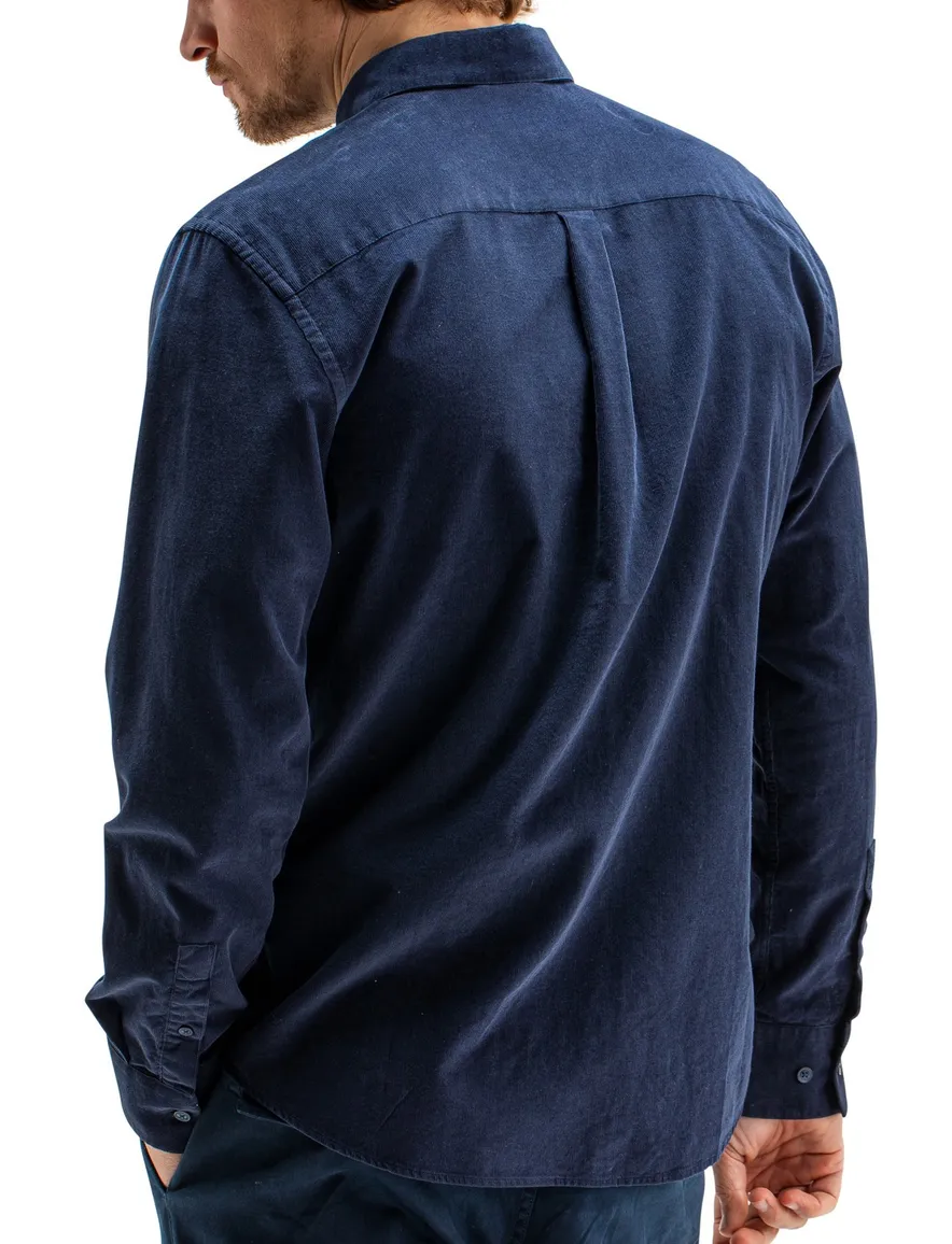 Butcher of Blue overhemd donkerblauw corduroy