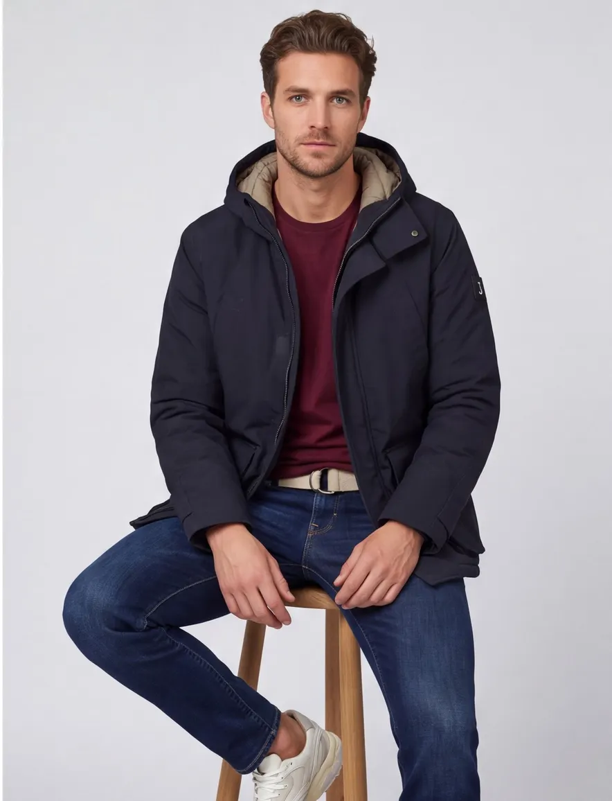 Butcher of Blue winterjas donkerblauw